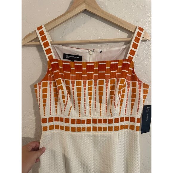 NWT Jones New York 100% Cotton Carnival Of Color Dress - Picture 5 of 11